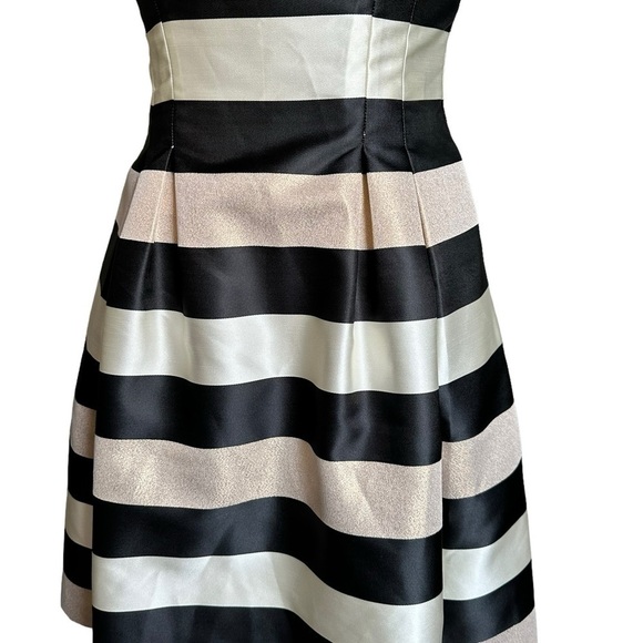 Eliza J Black White Gold Striped A-Line Jewel Dress Size 2P - Picture 12 of 17